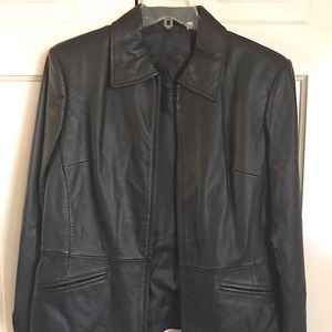 Preston & York brown leather jacket for women